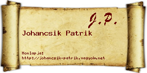 Johancsik Patrik névjegykártya